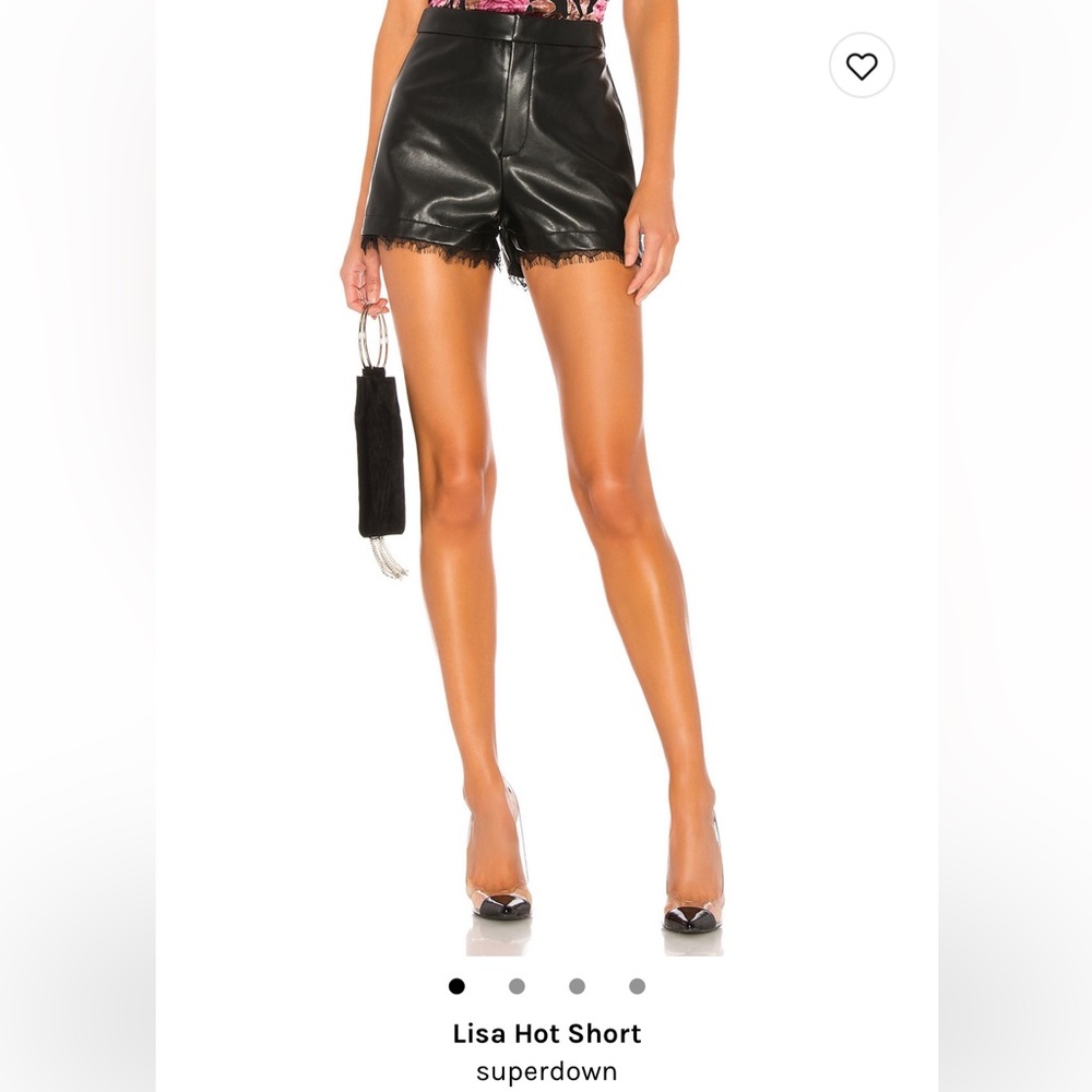 Superdown high waisted leather shorts. Worn once. Size xs. Fits 25/26
